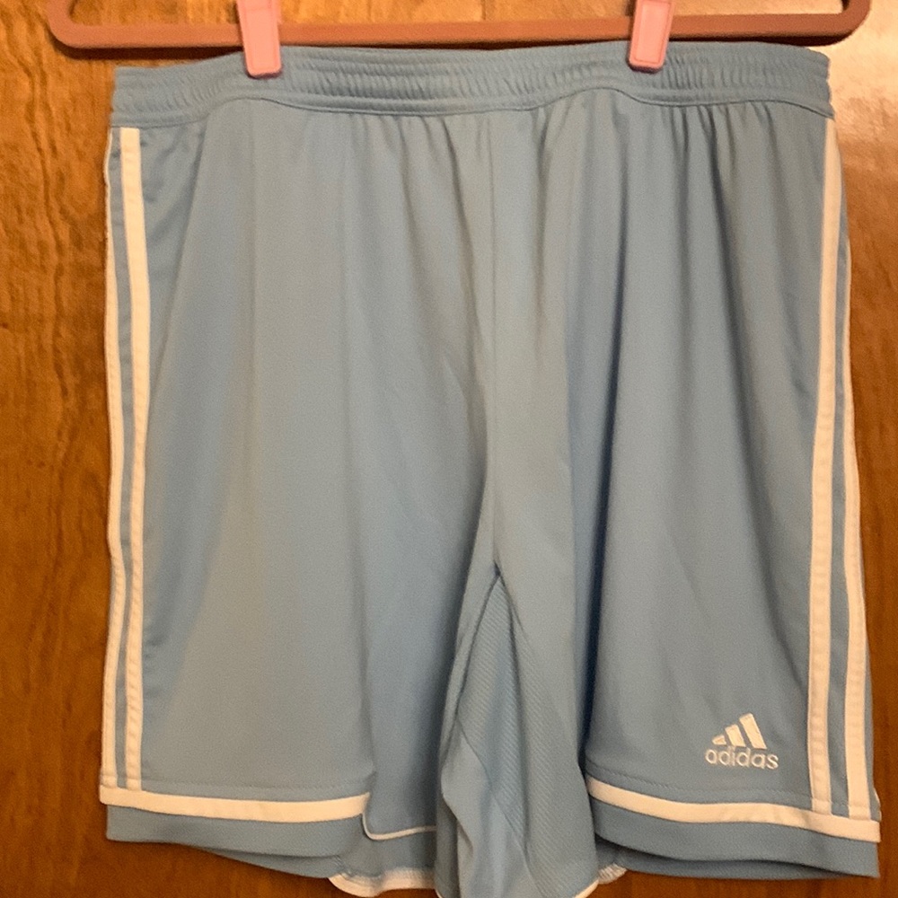 Adidas ClimaLite light blue athletic shorts, size XXL